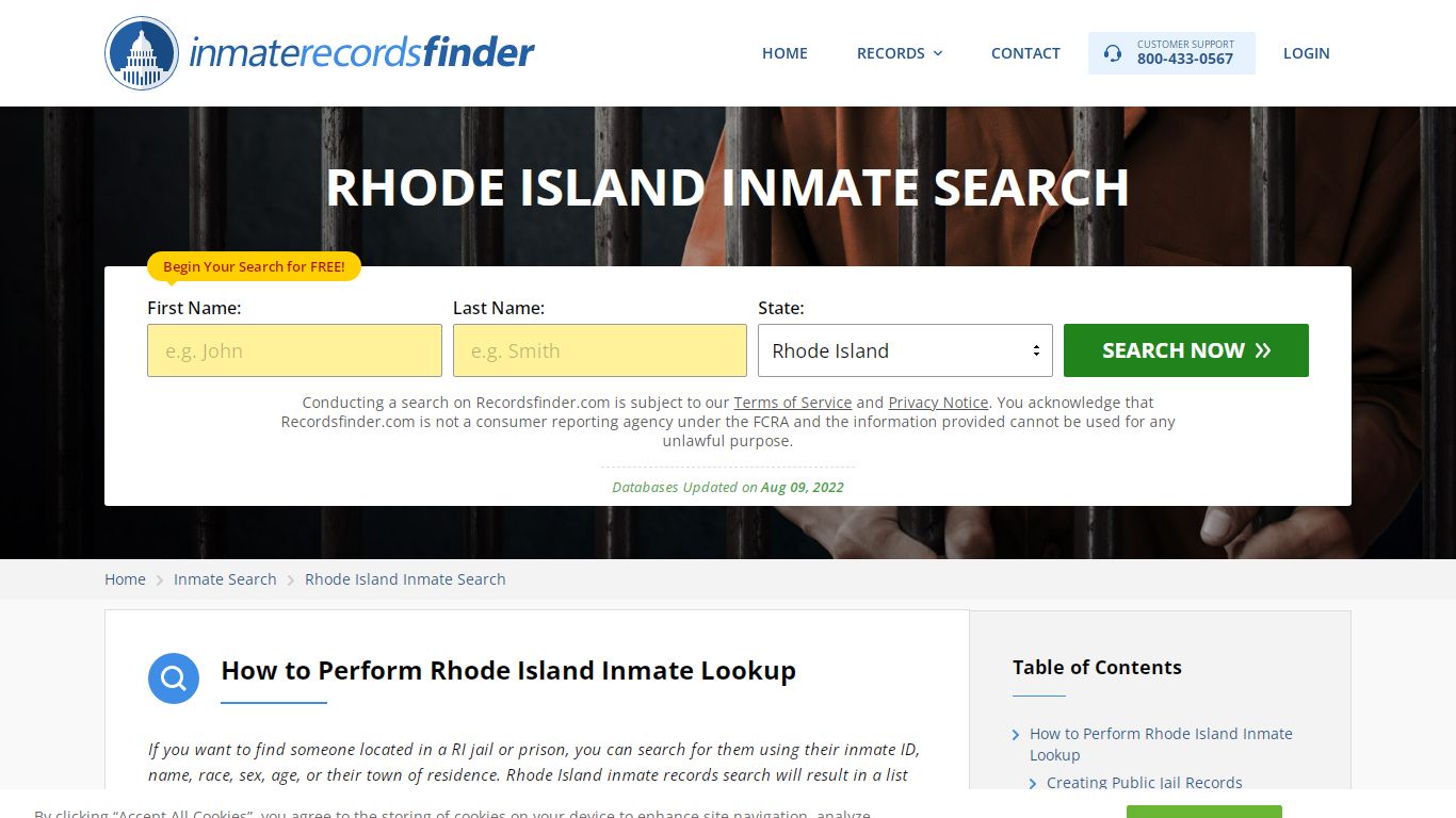 Rhode Island Inmate Search - Jail & Prison Records Online