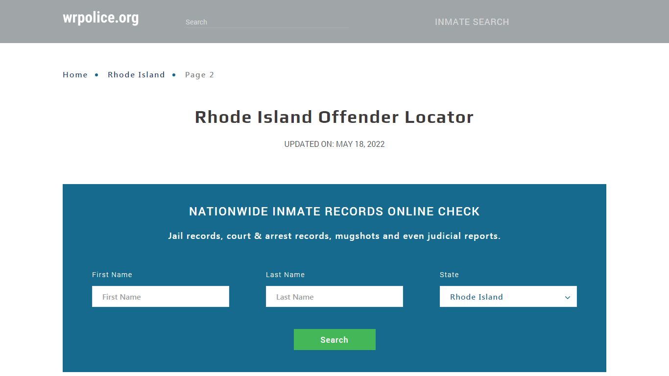 Rhode Island Inmate Search
